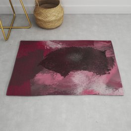 Abstrarium #6 Cherry Velvet Abstract Painting Area & Throw Rug