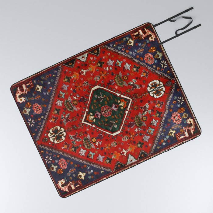 N65 - Colored Floral Traditional Boho Moroccan Style Artwork Picnic Blanket