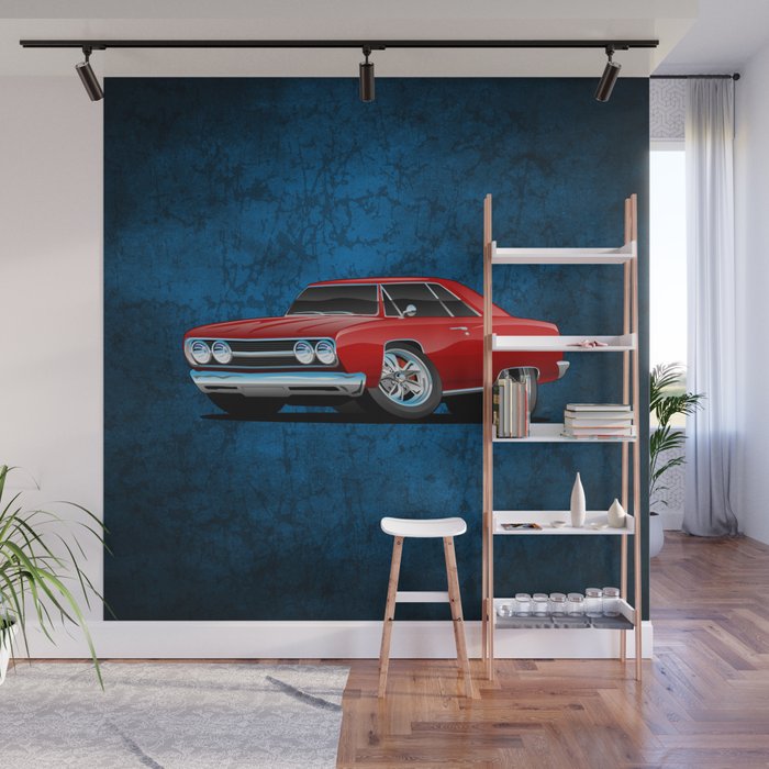 Classic Muscle Car Cartoon Wall Mural By Hobrath Society6