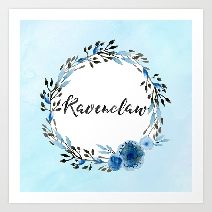 HP Ravenclaw in Watercolor Art Print by Snazzy Sisters
