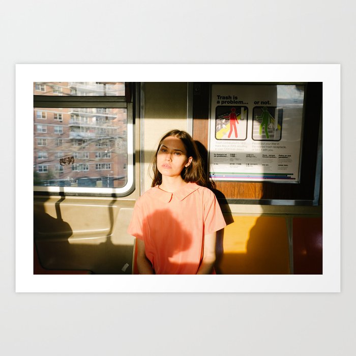Girl on train Art Print