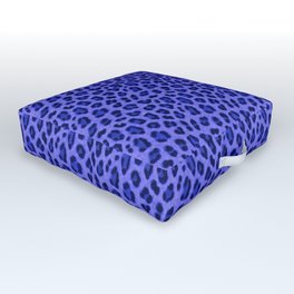 Lavender Blue Leopard Animal Print Skin Pattern Outdoor Floor Cushion