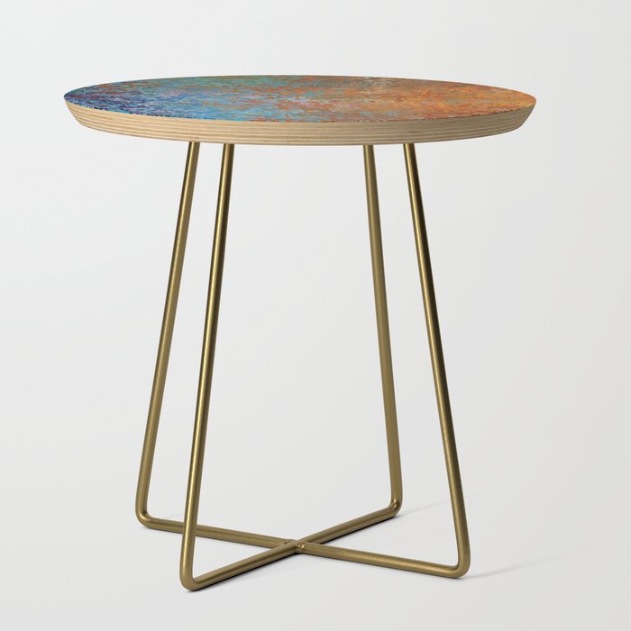 Vintage Rust, Copper and Blue Side Table