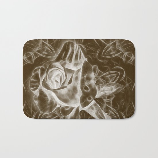 Rose infrared in brown Bath Mat