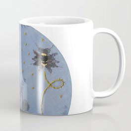 Embroidered Ghostly Bee With Anthotype Cicada Coffee Mug