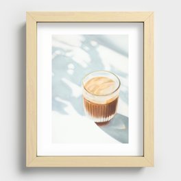 Afternoon Latte Watercolor Artwork Recessed Framed Print