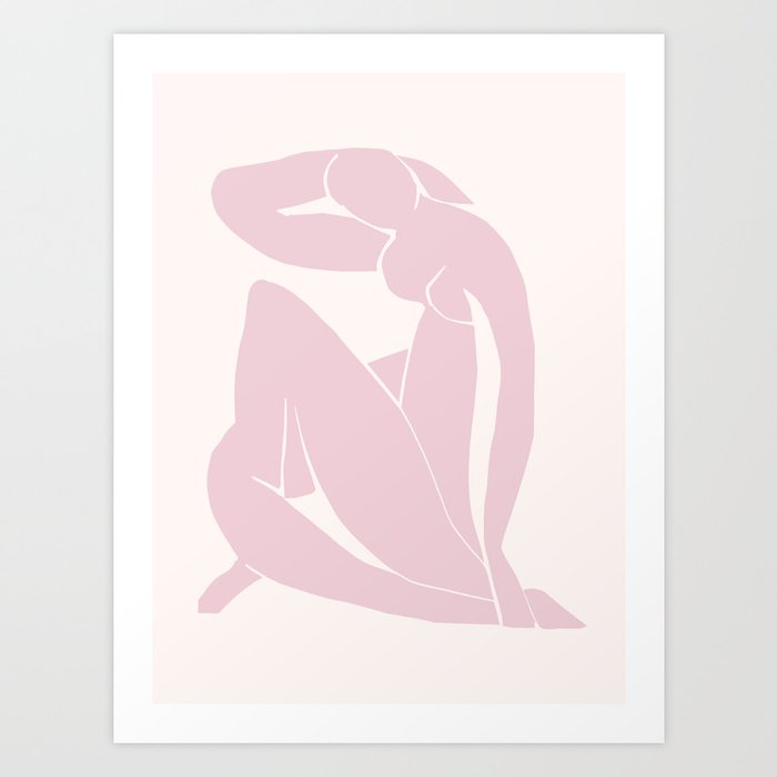 Matisse blue nude print, Blue nude, pastel pink, Matisse poster, Gallery art poster, French wall art Art Print