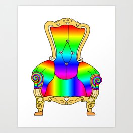 Colorful Rainbow Victorian Cheerful Chair Art Print
