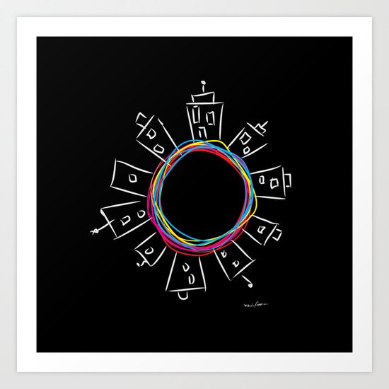 Only in the center Art Print