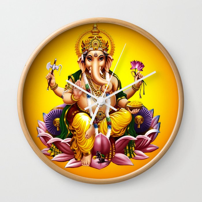 Hindu Ganesha 2 Wall Clock