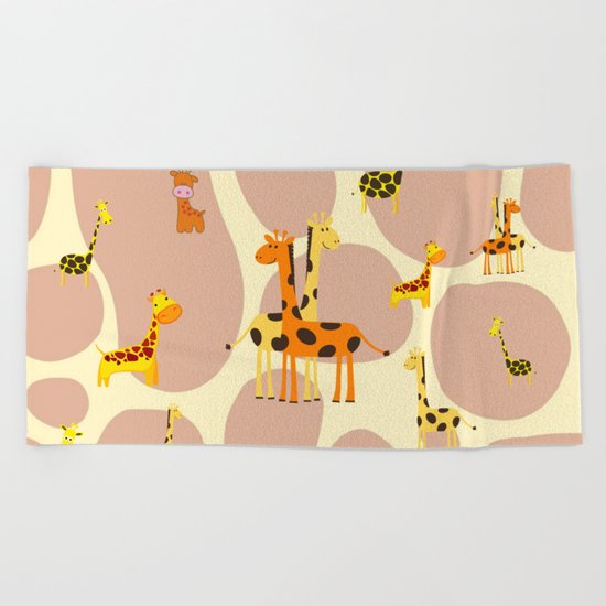Giraffes Beach Towel