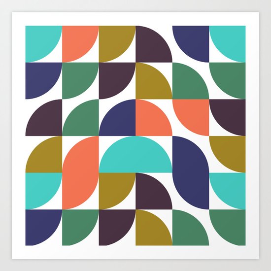 mod geo pattern Art Print