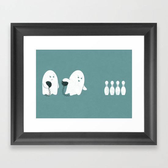 Bowling Ghost Framed Art Print
