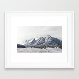 Frosty Flatirons Framed Art Print