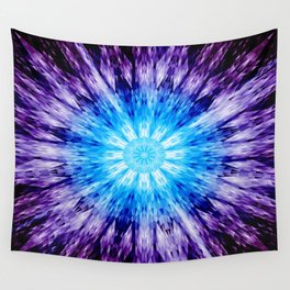 Crystal Mandala Purple Blue Wall Tapestry