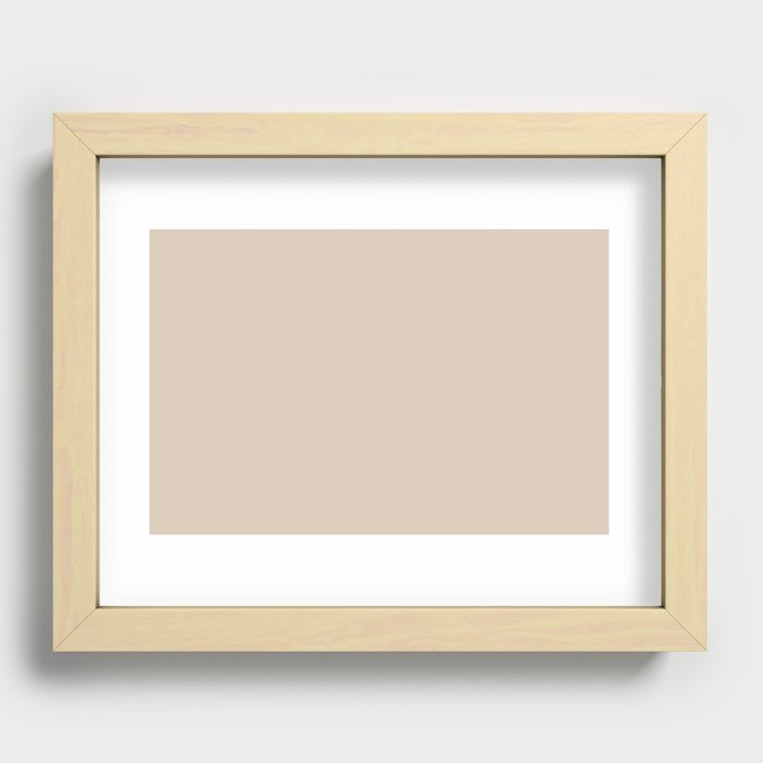 Neutral Beige / Tan Solid Color Pairs Pantone Brazilian Sand 13-1308 TCX - Shades of Orange Hues Recessed Framed Print