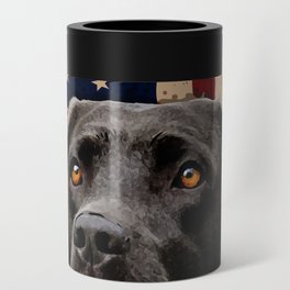 American Black Labrador USA Flag Lab Owner Can Cooler