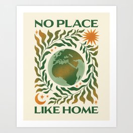No Place Like Home | Natural Earth | Vintage Boho Style Art Print