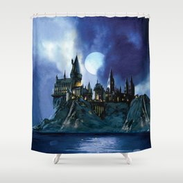 Castle in Night Shower Curtain