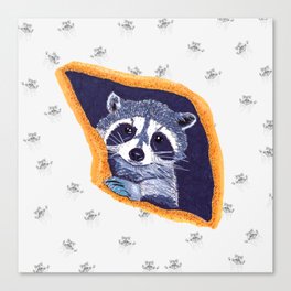 Peeking Raccoons #2 White Pallet - Canvas Print