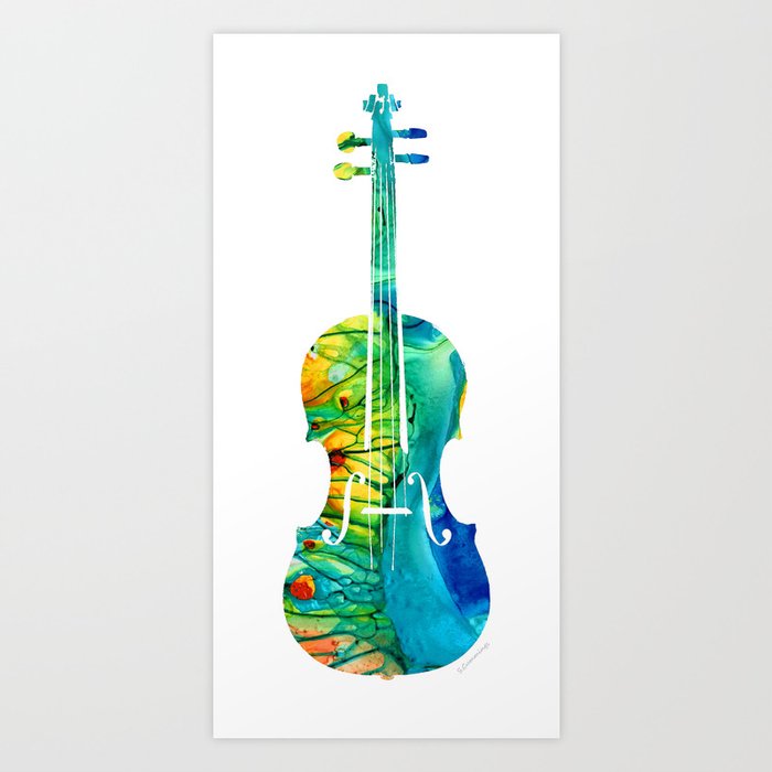 Abstract Violin Art by Sharon Cummings Art Print