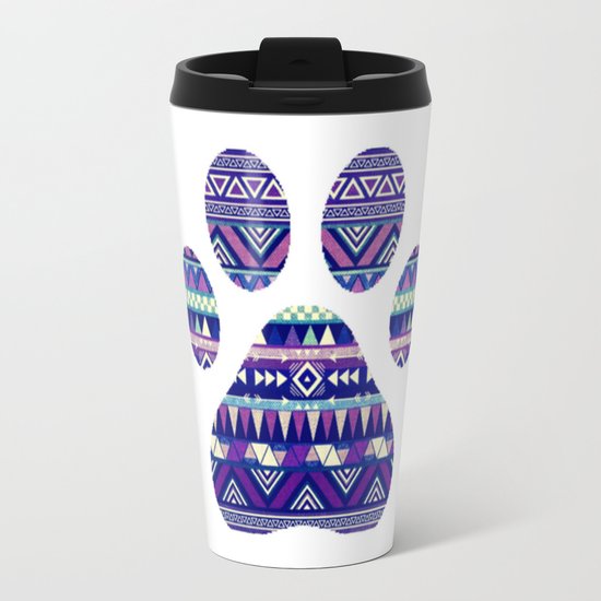 Aztec Paw Print (Dog & Puppy, Animal Lovers) Travel Mug