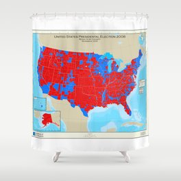 United States Presidential Election, results by county, November 6, 2008 Shower Curtain