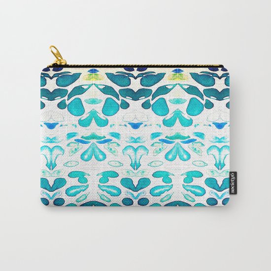 Memories of Summer, Bright Sea Blue and Yellow Carry-All Pouch