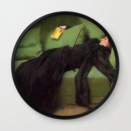Ramon Casas i Carbó - Decadent young woman After the dance Wall Clock