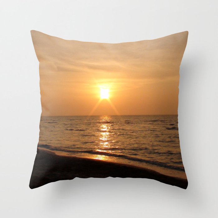 Gulf of Mexico Sunset Throw Pillow