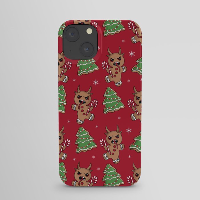 Gingerbread Krampus pattern iPhone Case