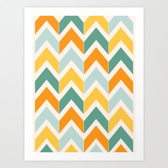 Citrus Chevron Art Print