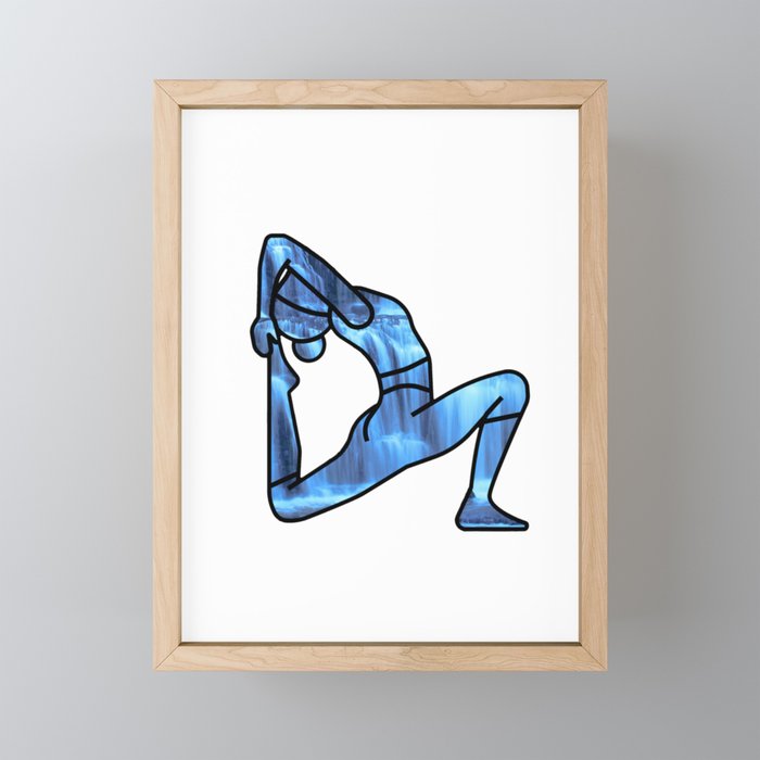 Waterfall Yoga Framed Mini Art Print