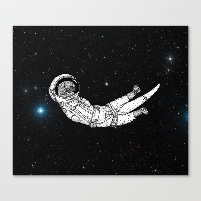 André Floating Around in Otter Space Canvas Print