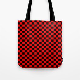 Red Black Checker Boxes Design Tote Bag