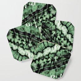 Tie Dye Linen Ikat Green Coaster