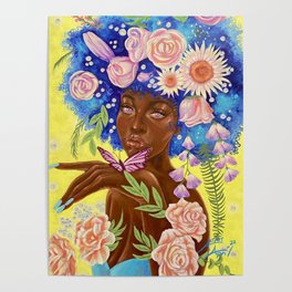 Blossoming Curls Poster