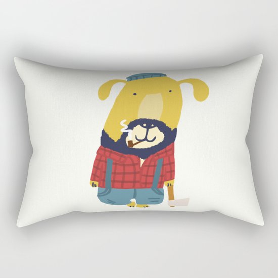 Rugged Roger - the lumberjack Rectangular Pillow