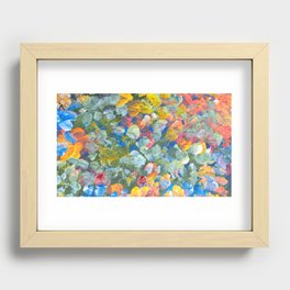 Abstract dot smear brush stroke acrylic and watercolor painting. Color texture background.  Recessed Framed Print
