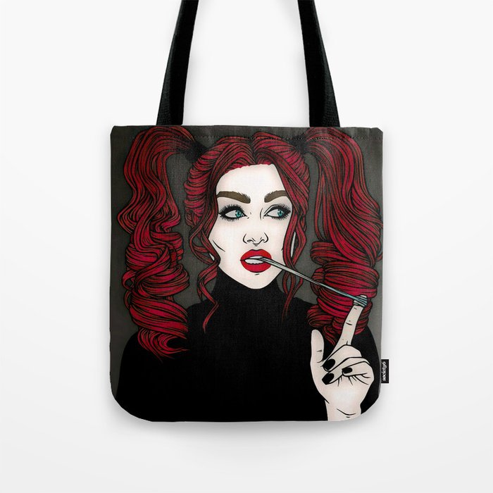 Rebellious Redhead Girl Tote Bag