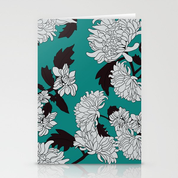 Tirqouise paeony Stationery Cards