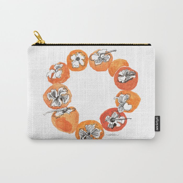 Persimmon Wreath Carry-All Pouch