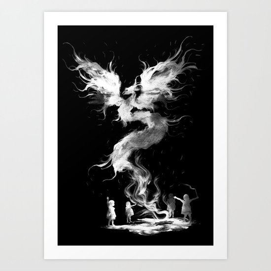 let's the magic begin (black) Art Print