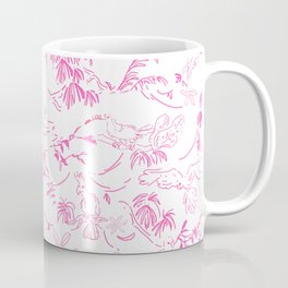 Tropical birds pink toile Coffee Mug