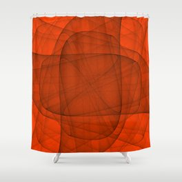 Fractal Eternal Rounded Cross in Red Shower Curtain