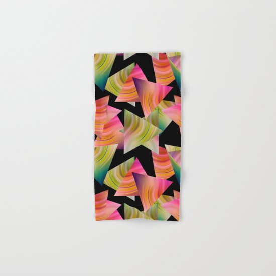 Abstraction . Rainbow triangles . Hand & Bath Towel