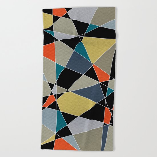 triangles pattern 002 Beach Towel