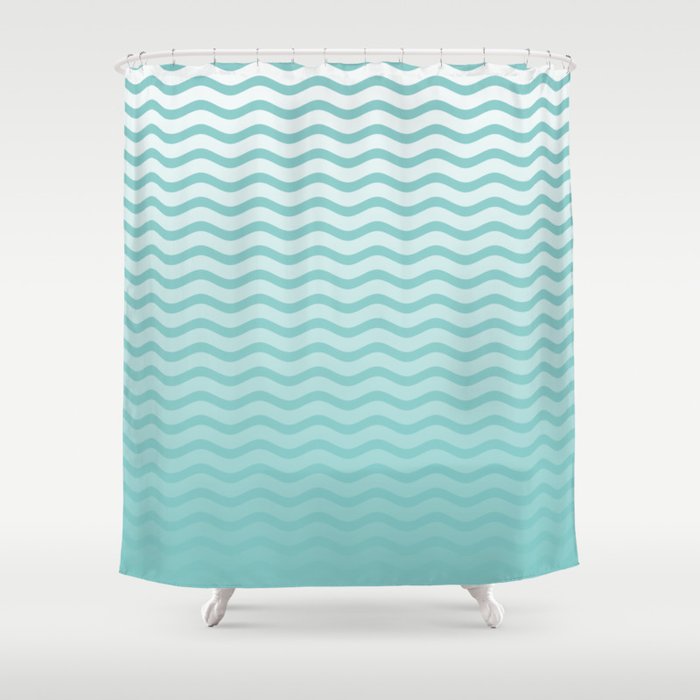 Blue And White Faded Chevron Wave Stripes Shower Curtain By Blue And White Faded Chevron Wave Stripes Shower Curtain By Podartist Society6
