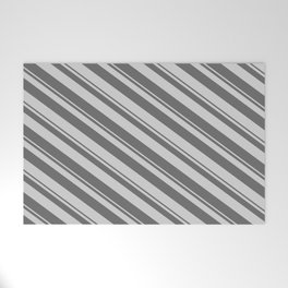[ Thumbnail: Dim Gray & Light Gray Colored Lines Pattern Welcome Mat ]