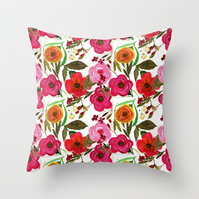 Flowers In Bloom All Year Round Throw Pillow By Czerinaart Society6